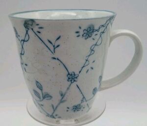 Blue Floral Mug Speckled Cup Delicate